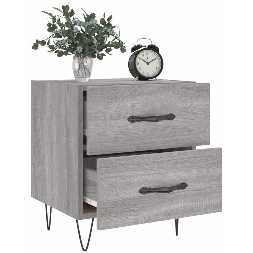 Comodini 2 Pz Grigio Sonoma 40x35x47,5 Cm In Legno Multistrato - Foto 3