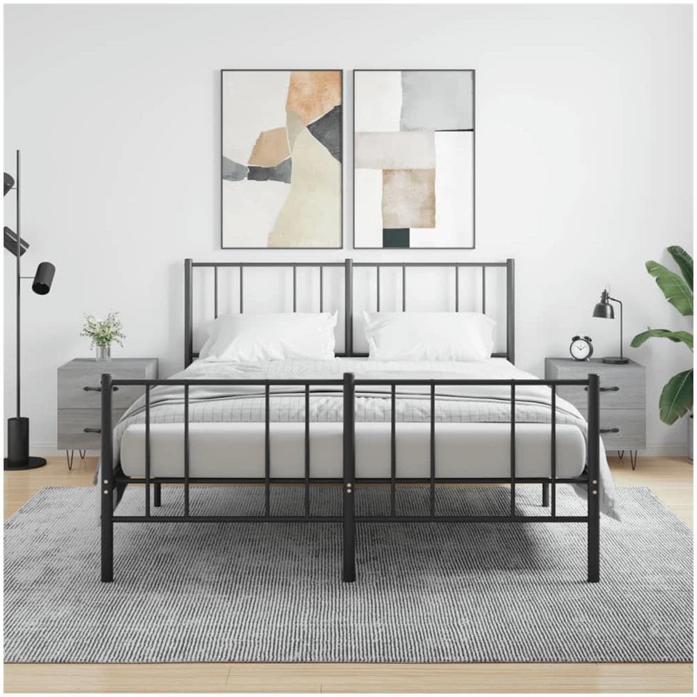 Comodini 2 Pz Grigio Sonoma 40x35x47,5 Cm In Legno Multistrato - Foto 1