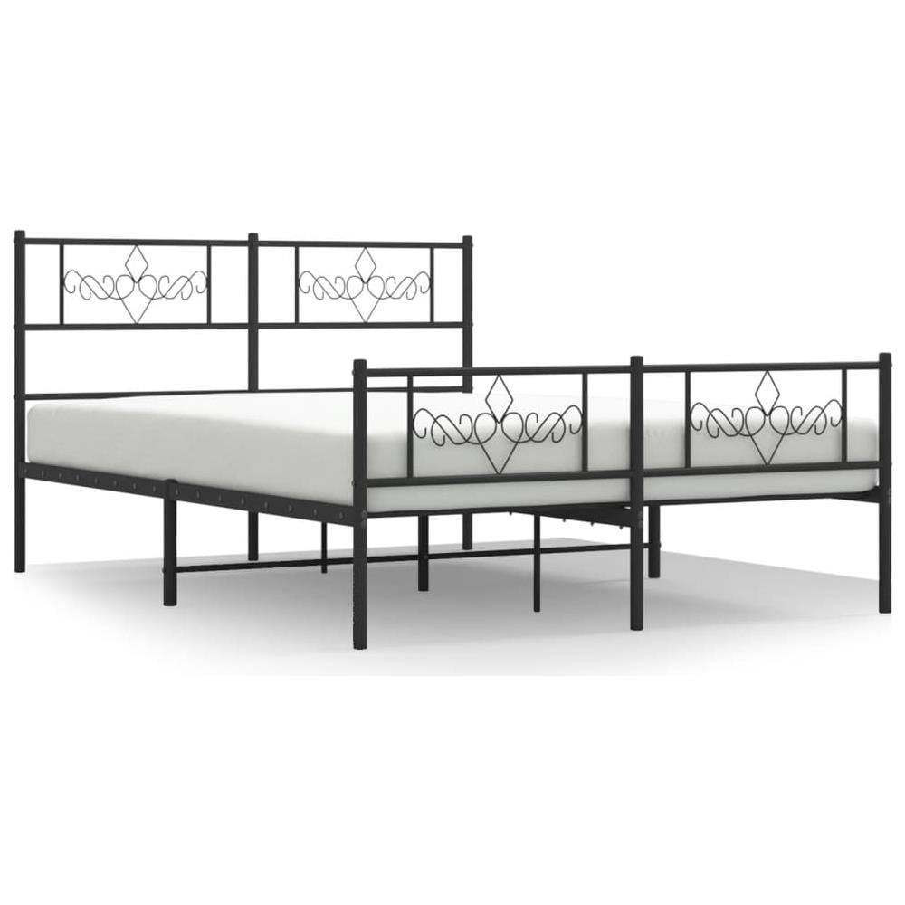 Giroletto Con Testiera E Pediera Metallo Nero 140x190 Cm - Foto 2