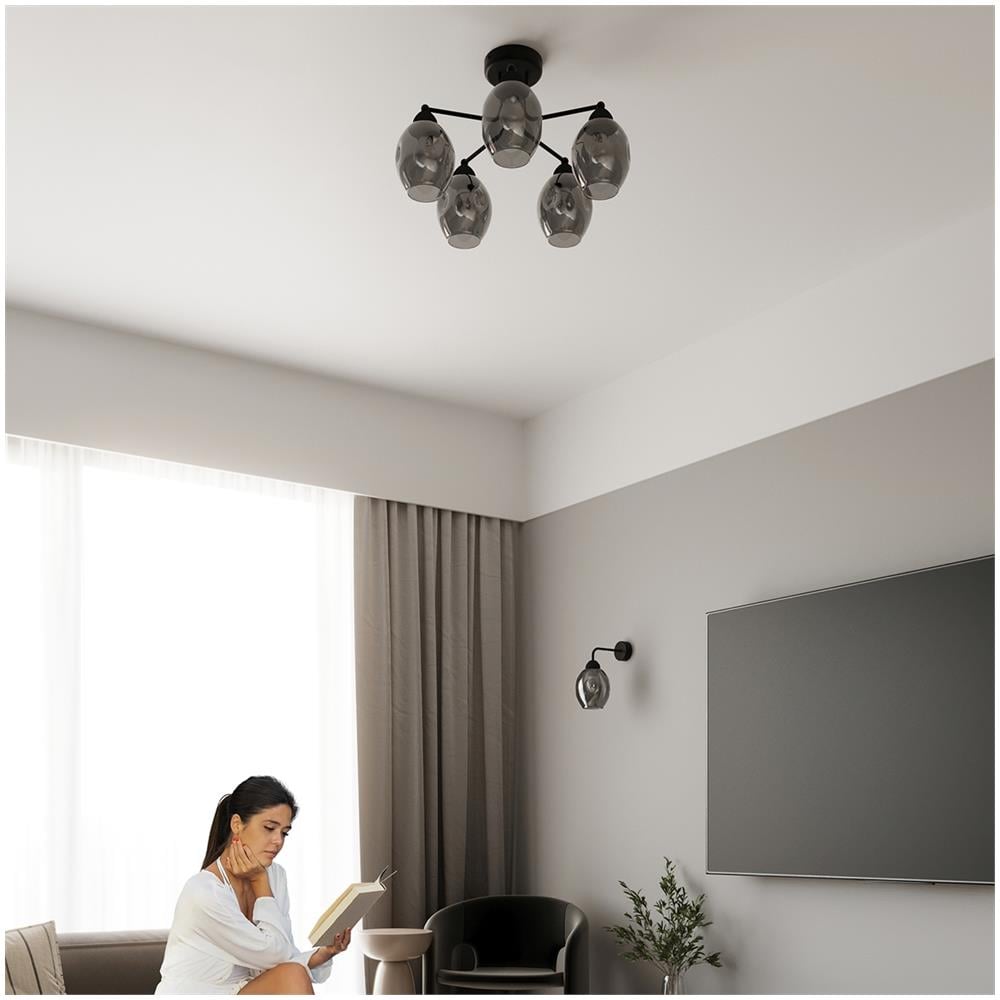 Lampadario Fillan 3 Nero Sl. 1144 - Moderno Lampadari Nero 36x54x54 Cm - Foto 1