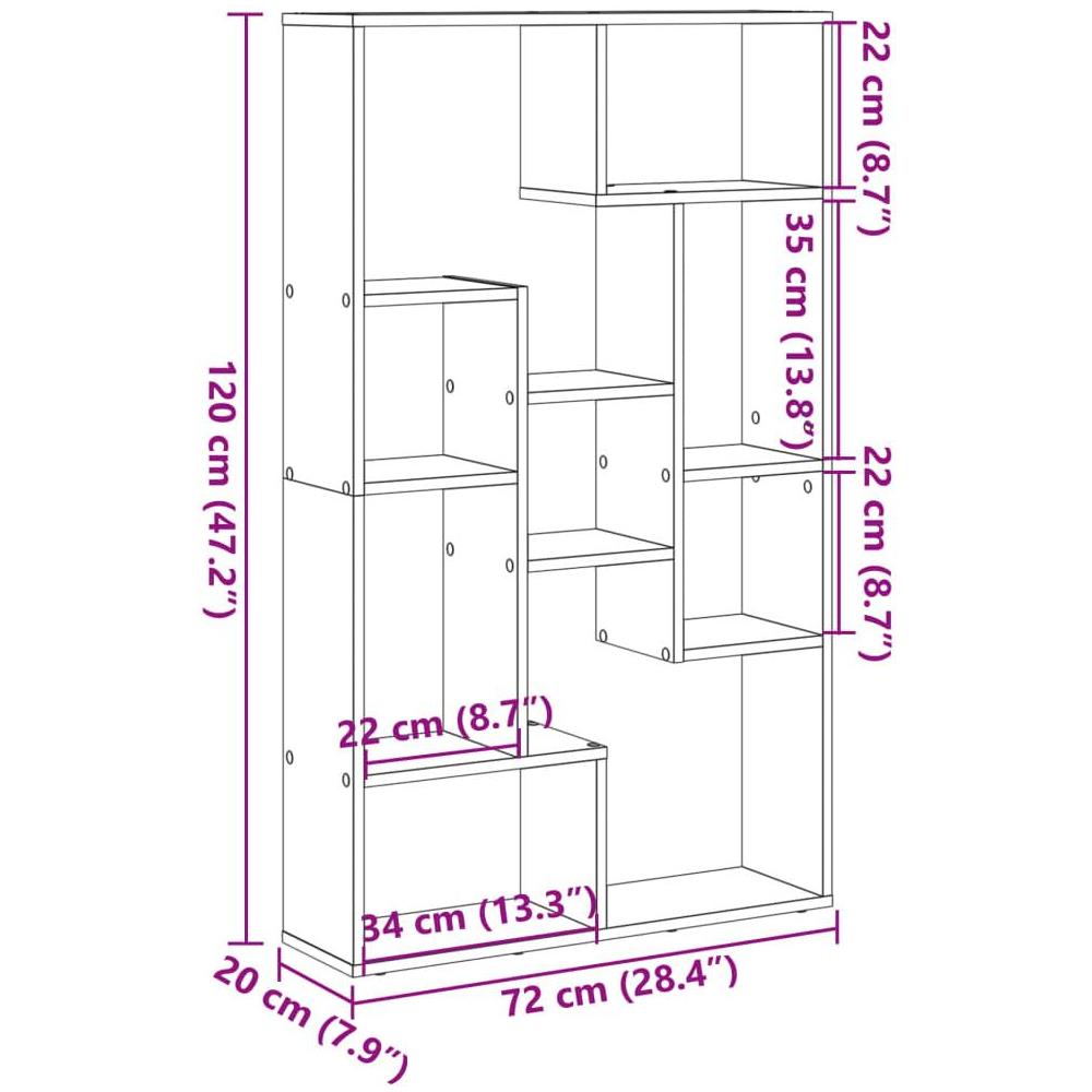 Libreria Grigio Cemento 72x20x120 cm in Truciolato - Foto 10