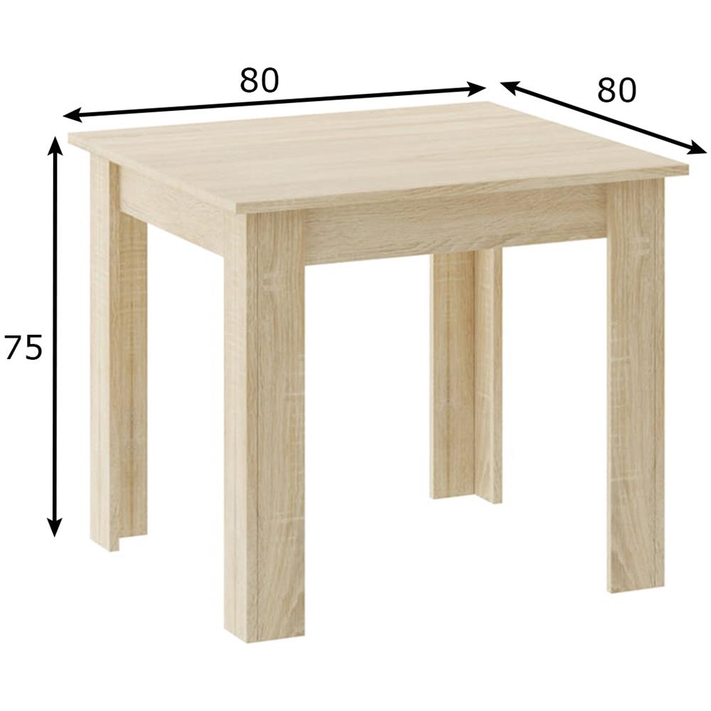 Tavolo da pranzo quadrato moderno 80x80 cm, rovere Sonoma - Foto 1