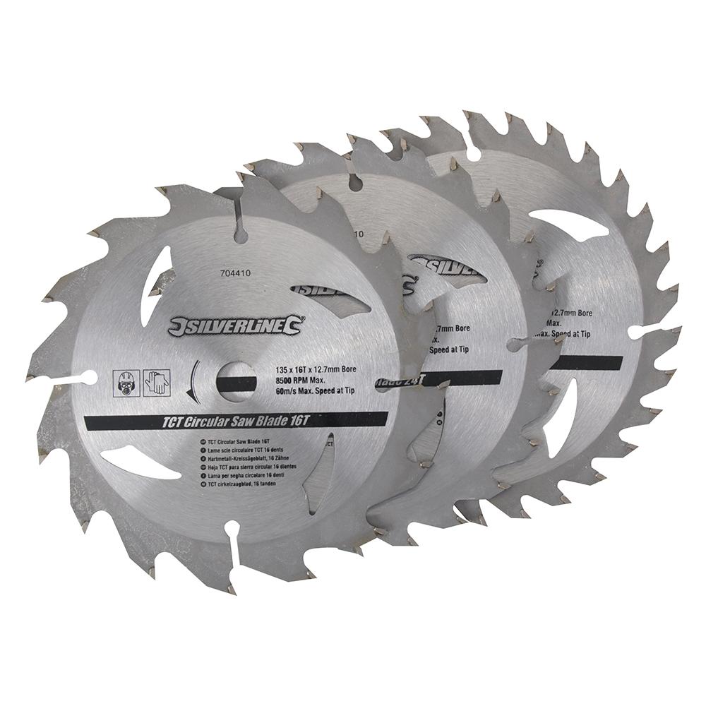 704410 Lame Per Sega Circolare In Tct 16, 24, 30 Denti 3 P. zi 135 X 12,7 - Anello Di Riduzione 10 Mm - Foto 1