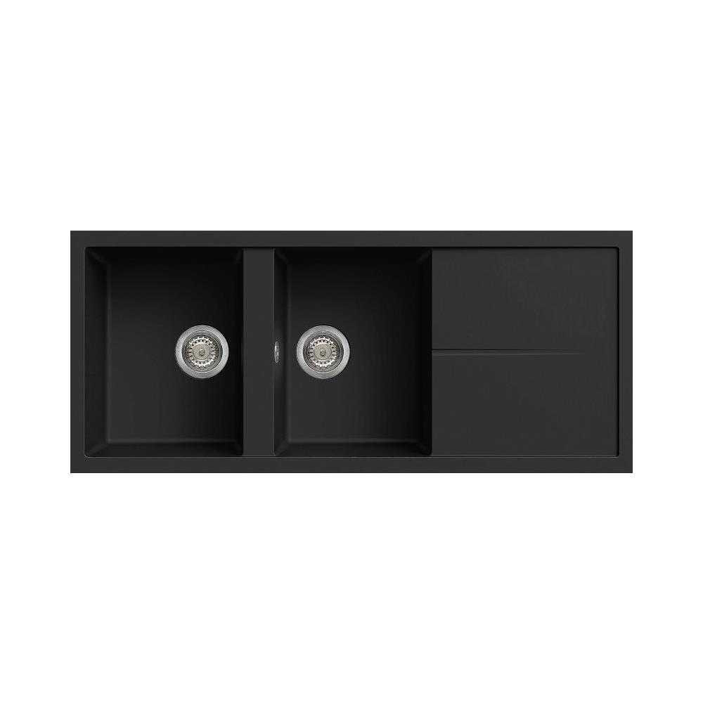 Lavello Da Cucina Elleci Best 500 - Doppia Vasca In Composito Granitek Nero, 116x51 Cm - Foto 7