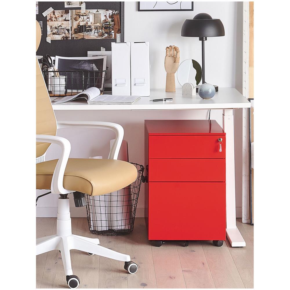 Mobiletto Portaoggetti In Metallo Rosso Con 3 Cassetti Poma - Foto 2