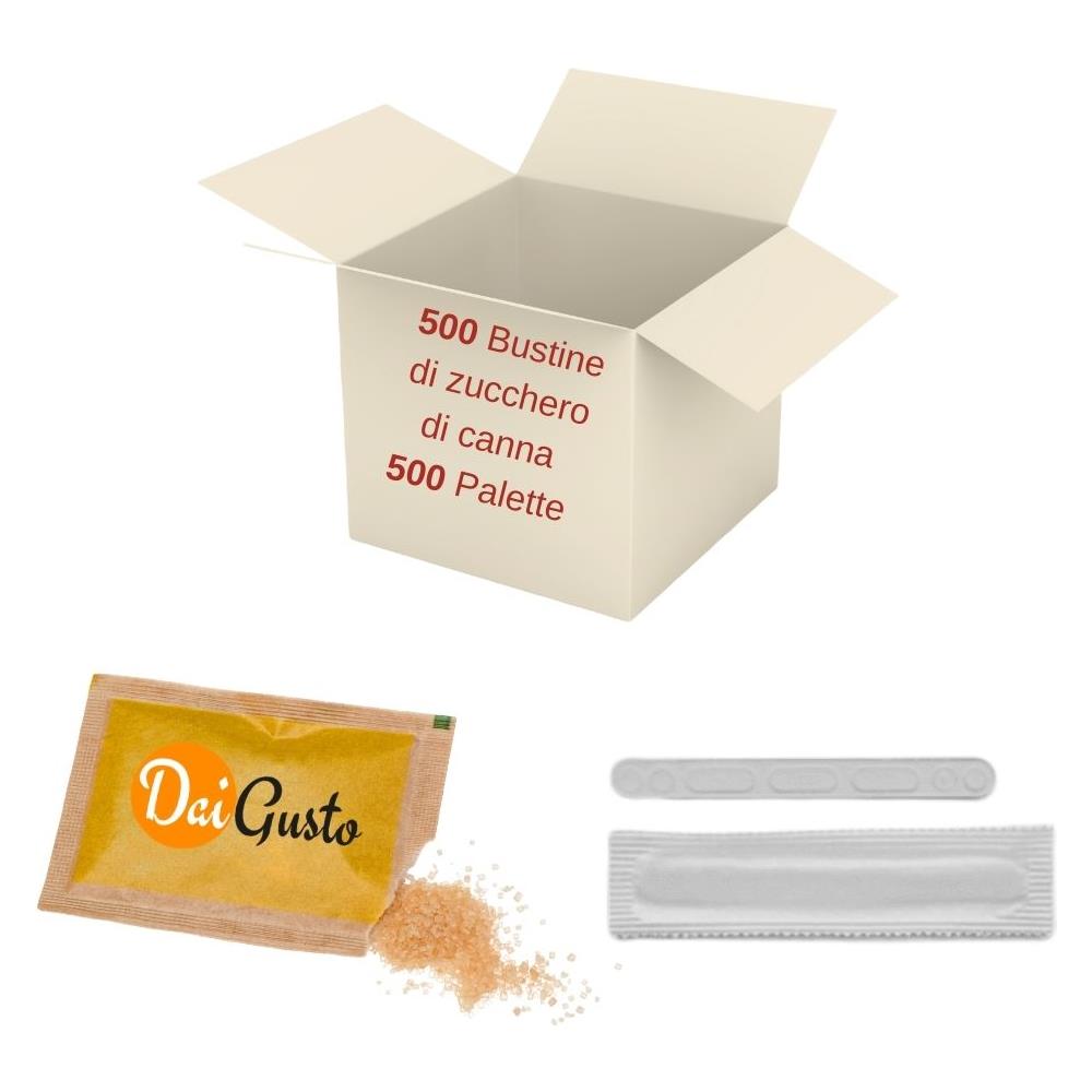 500 Bustine Di Zucchero Di Canna Bruno E 500 Palette Incartate - Foto 1