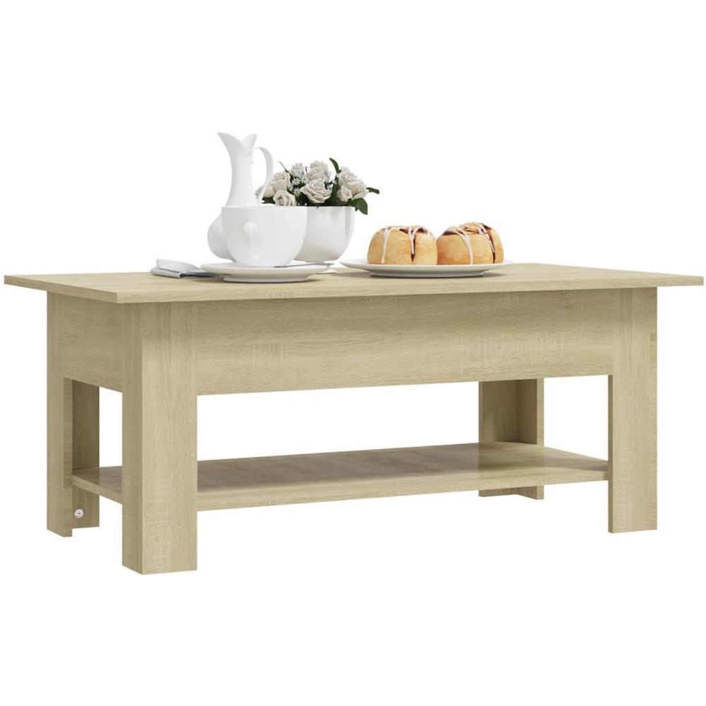 Tavolino da Salotto Rovere Sonoma 102x55x42 cm in Truciolato - Foto 3