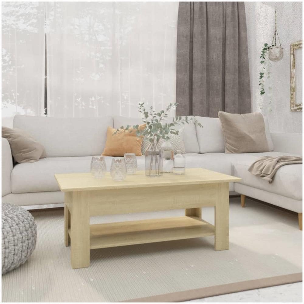 Tavolino da Salotto Rovere Sonoma 102x55x42 cm in Truciolato - Foto 1