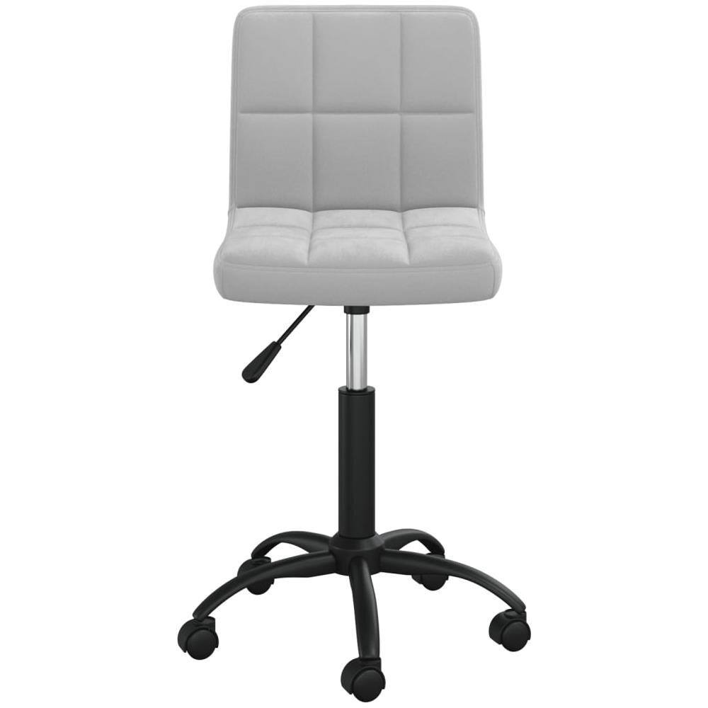 Sedia Da Pranzo Girevole Grigio Chiaro In Velluto - Foto 2