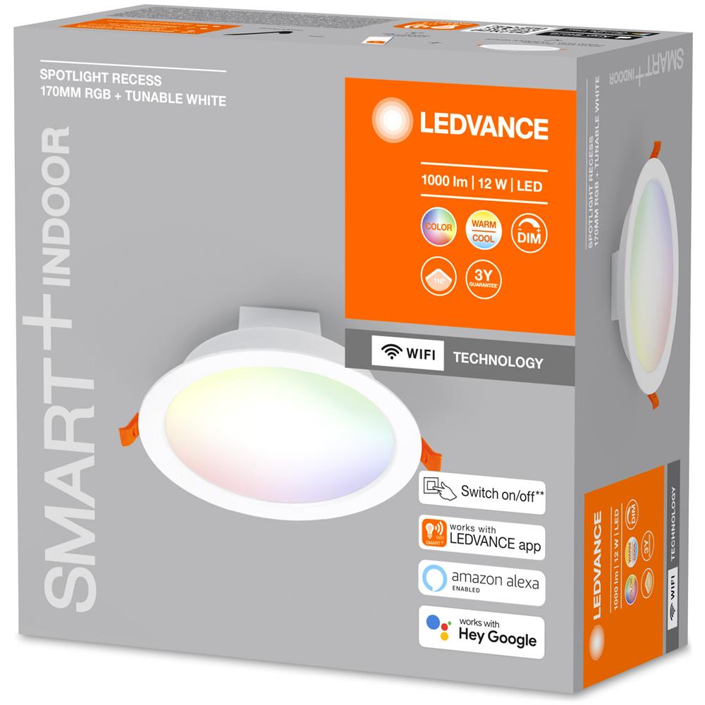 Downlight Led 12w Smart+ Wi-fi Ø170 Mm Ledvance 4058075573376 Rgbw 57xø170 Mm Pp - Foto 1