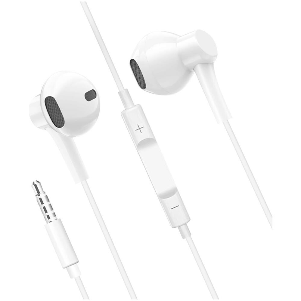 Auricolari Cablati Jack 3,5 Mm Suono Stereo Telecomando Microfono Bianco - Foto 2