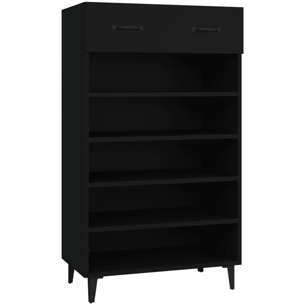 Scarpiera Nera 60x35x105 Cm In Legno Multistrato - Foto 2