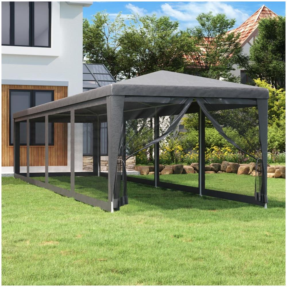 Tenda Per Feste 10 Pareti Laterali In Rete Antracite 3x12m Hdpe - Foto 1