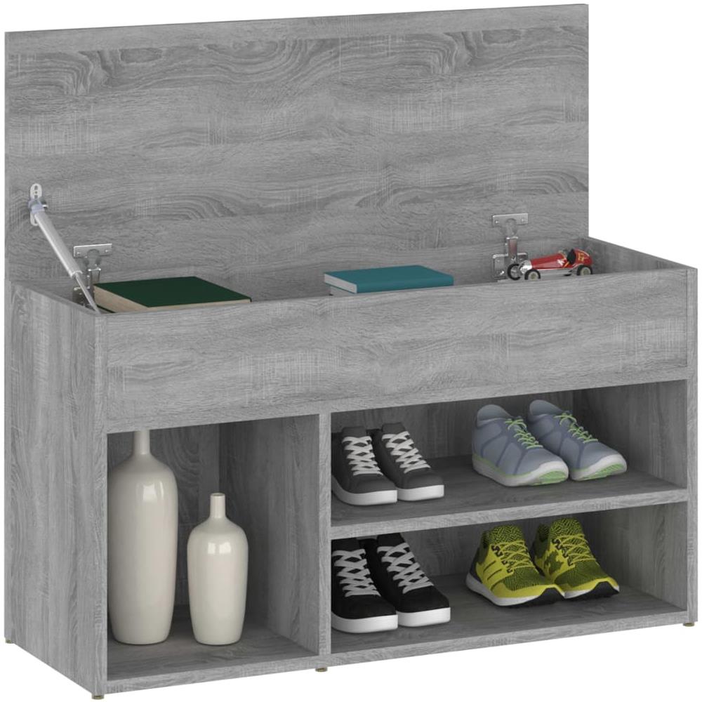Scarpiera Grigio Sonoma 80x30x45 Cm In Legno Multistrato - Foto 3