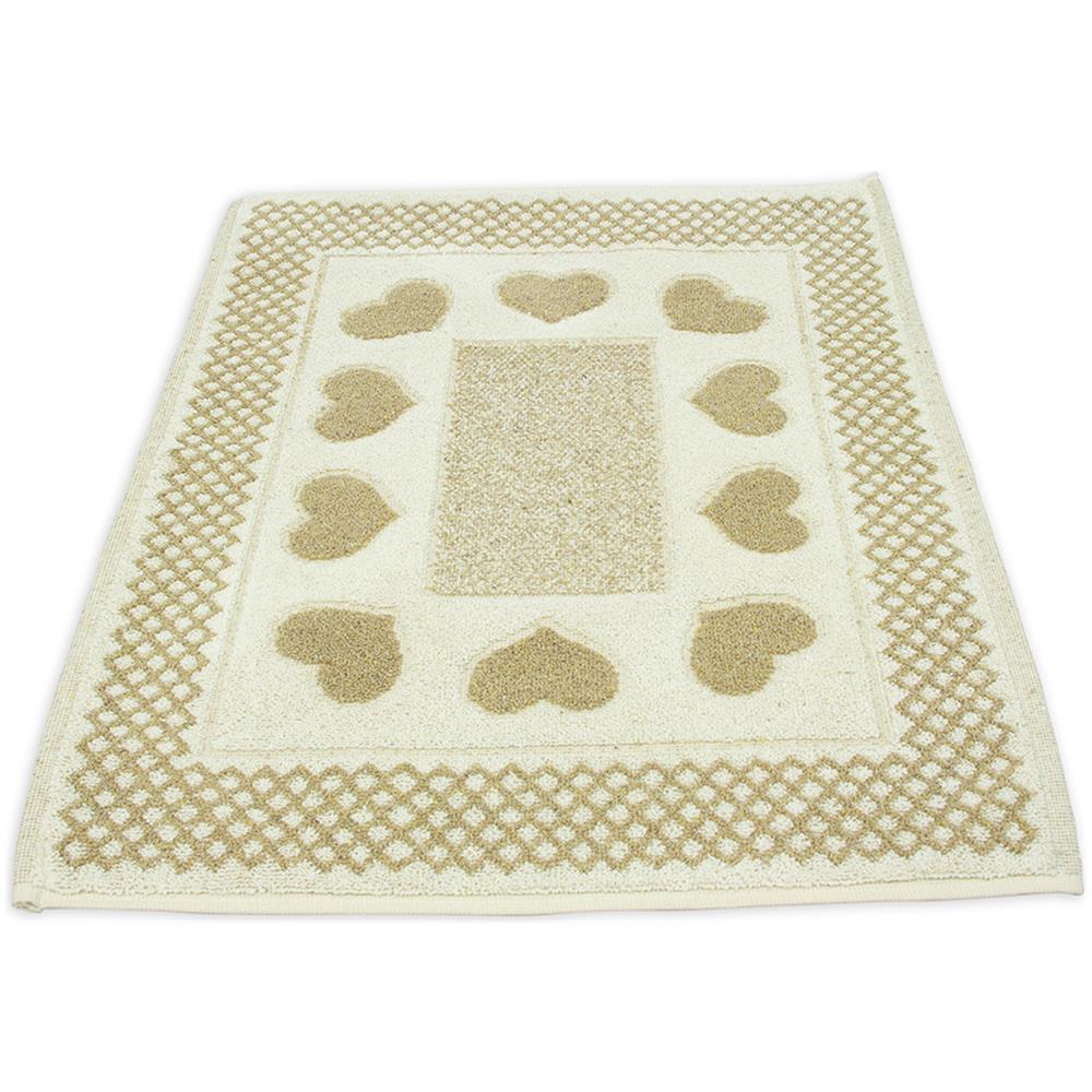 Tappeto Bagno Doccia Spugna Tappetino Assorbente Cotone Pelo Corto Mod. Love O.b 45x60 Beige - Foto 1