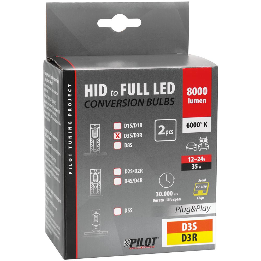 12-24v de A Led Per Conversione Fari Xenon - (d3s-d3r) - 35w - 2 Pz - Scatola - Foto 3