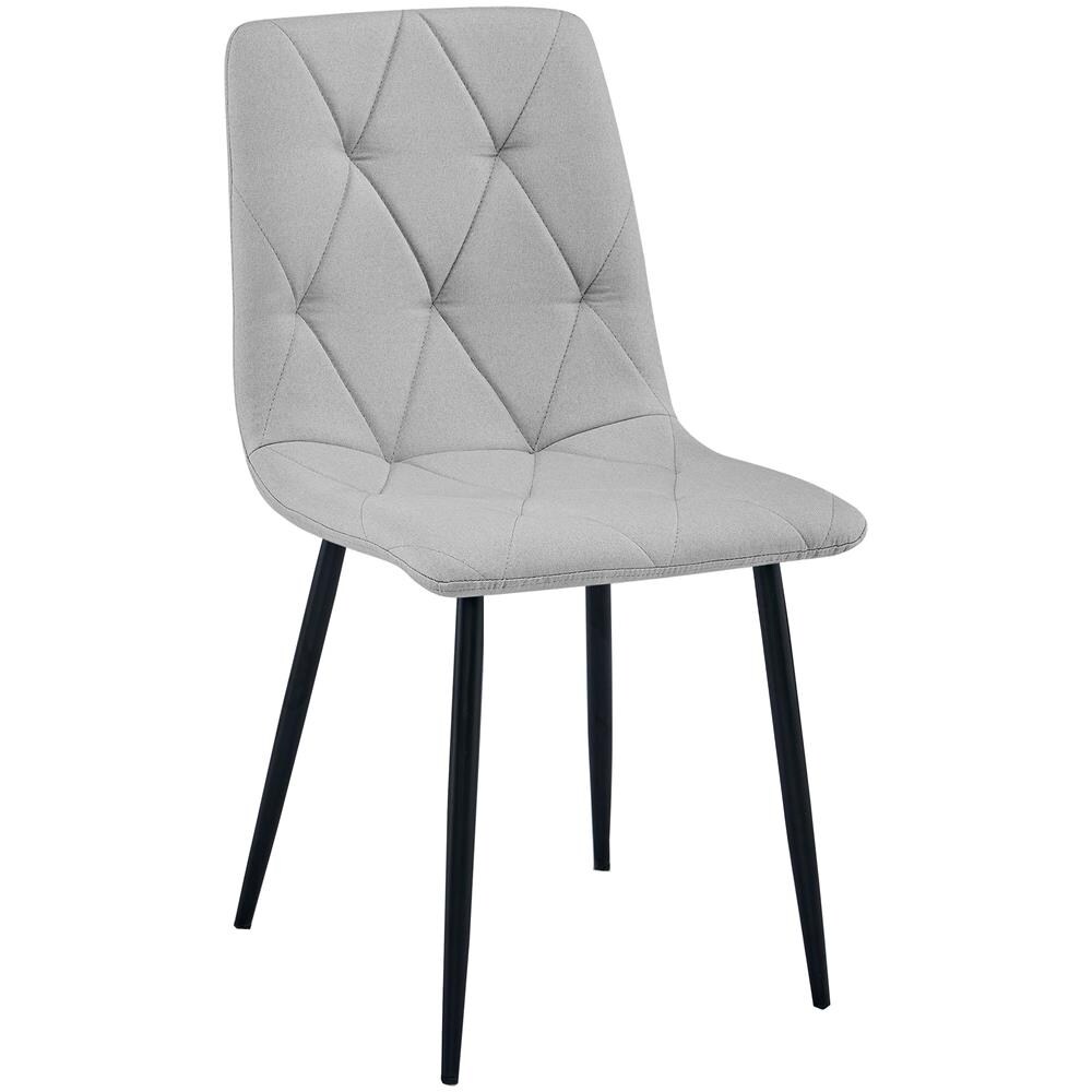 Sedia imbottita TYRA - Elegante tessuto grigio chiaro / Gambe nere x 2 - Foto 2