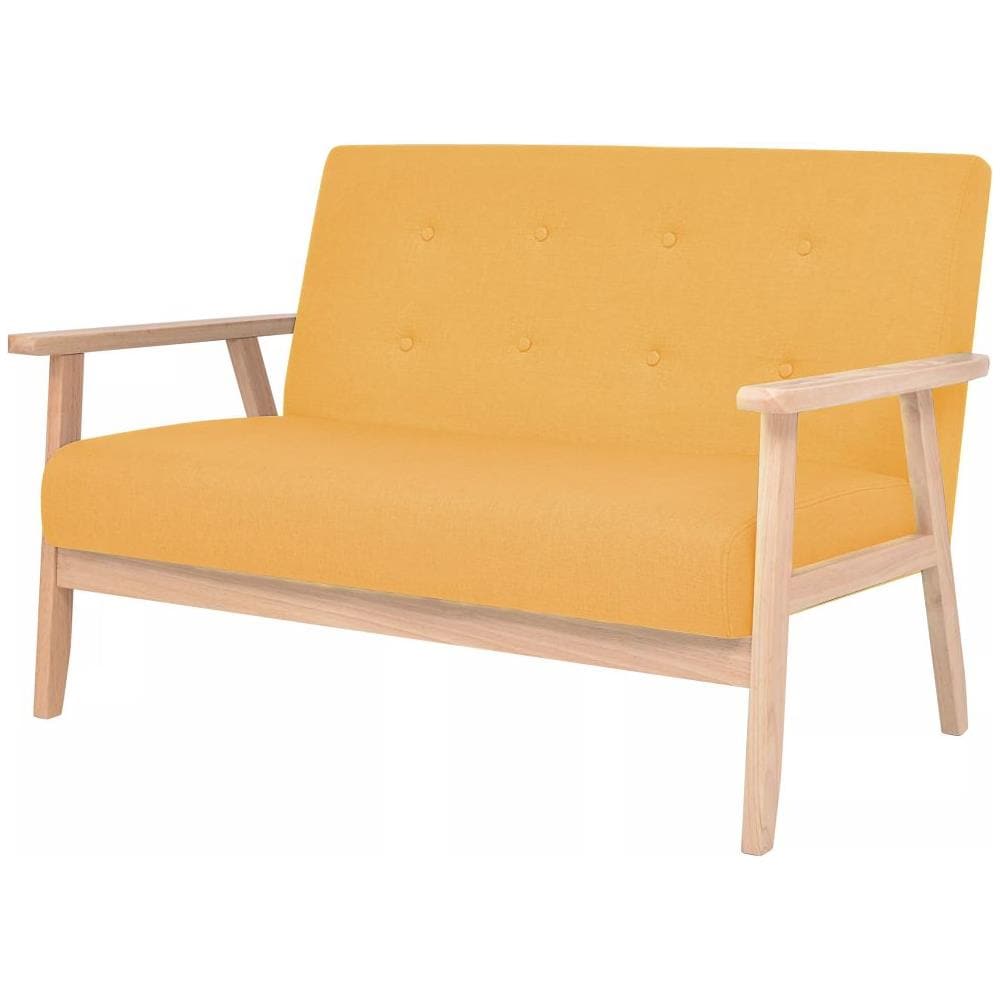 Divano A 2 Posti In Tessuto Giallo - Foto 1