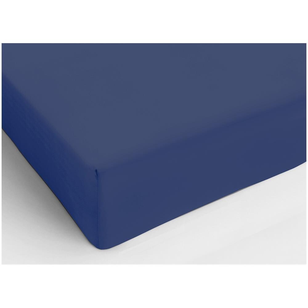 Lenzuolo Sotto Con Angoli In Cotone In Tinta Unita Colore Blu C.N. Singolo Blu - Foto 1