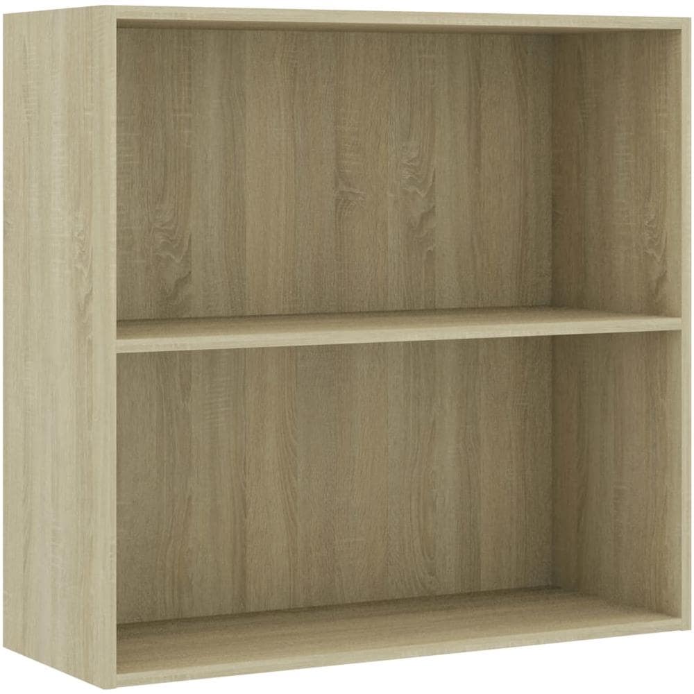 Libreria A 2 Ripiani Rovere Sonoma 80x30x76,5 Cm In Truciolato - Foto 2
