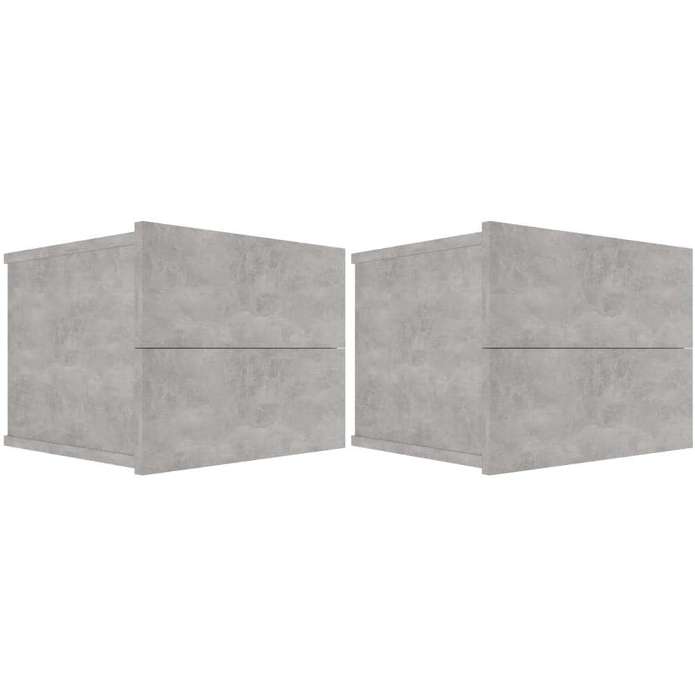 Comodini 2 pz Grigio Cemento 40x30x30 cm in Legno Multistrato - Foto 2