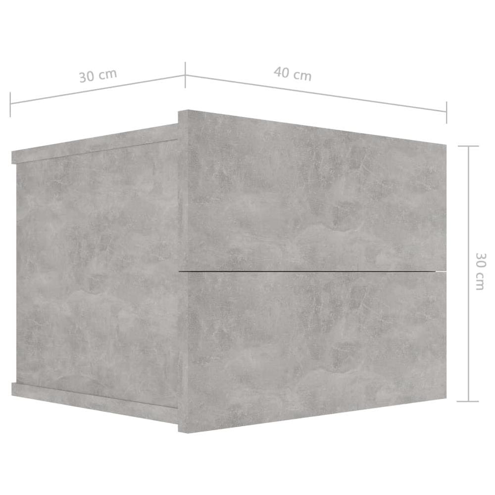 Comodini 2 pz Grigio Cemento 40x30x30 cm in Legno Multistrato - Foto 9