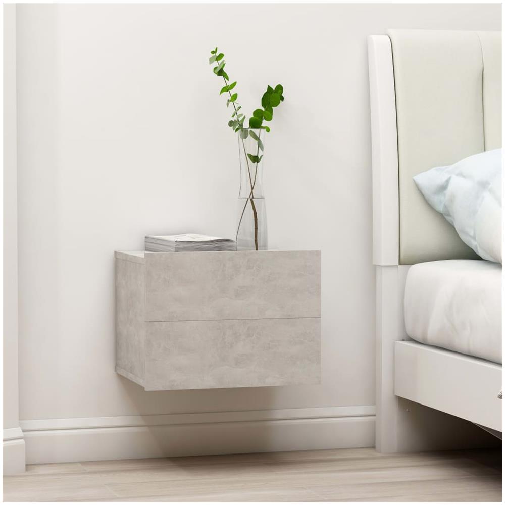 Comodini 2 pz Grigio Cemento 40x30x30 cm in Legno Multistrato - Foto 1