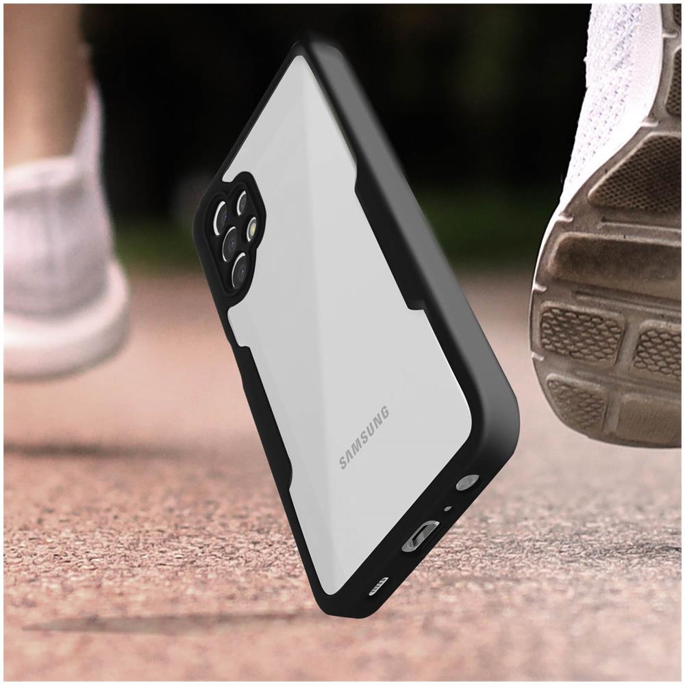 Cover Galaxy A32 5g Retro Plexiglass Fronte Polimero Rinforzata Bordo Nero - Foto 2