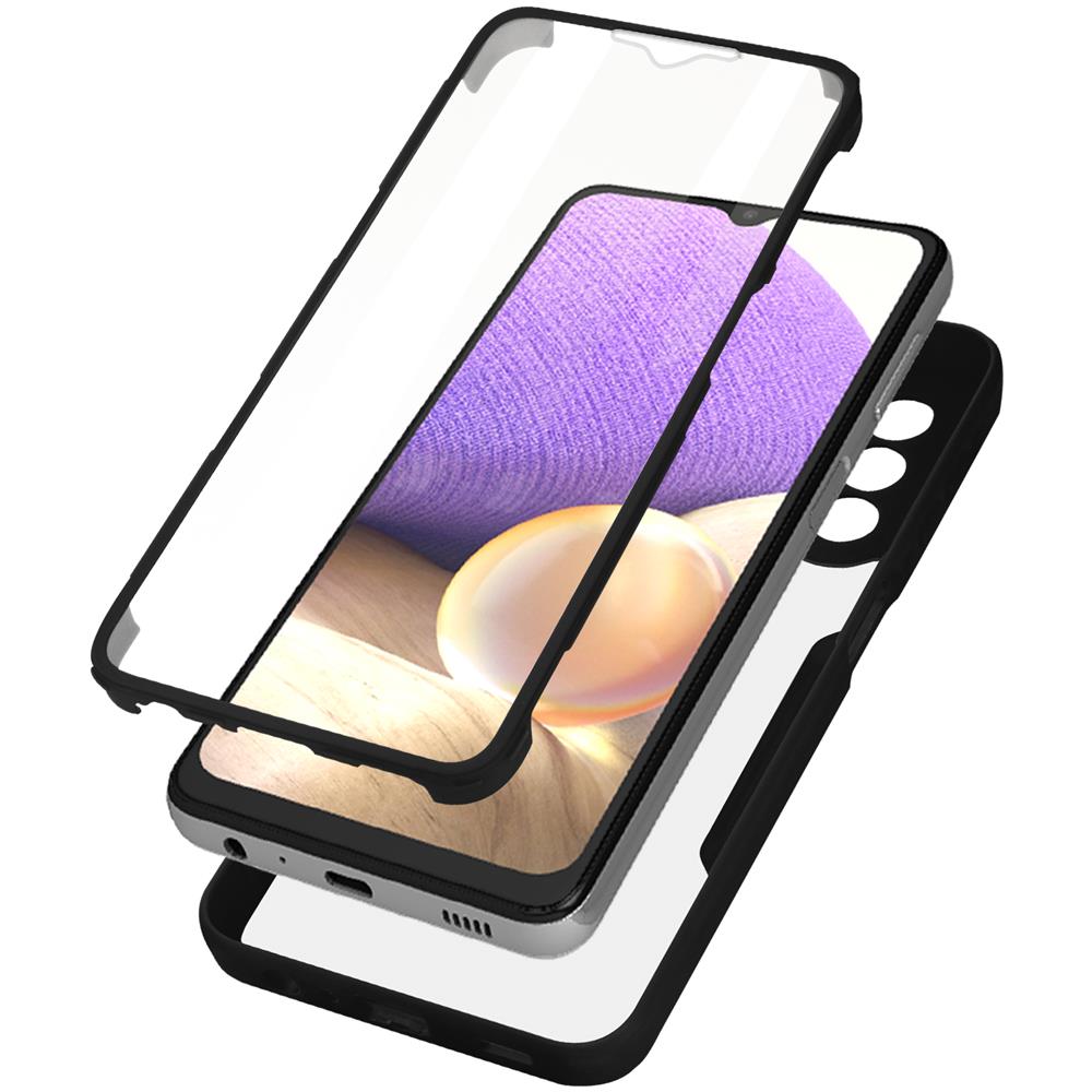 Cover Galaxy A32 5g Retro Plexiglass Fronte Polimero Rinforzata Bordo Nero - Foto 1