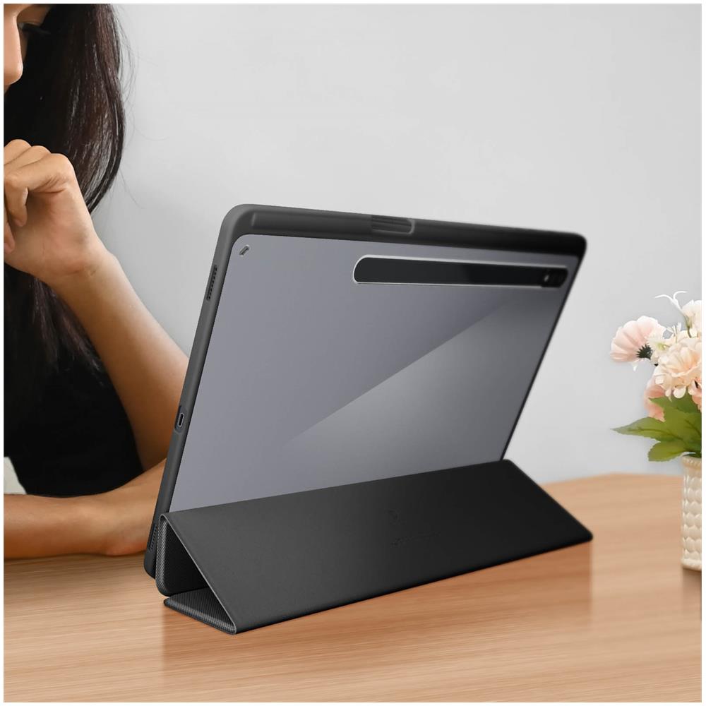 Custodia Galaxy Tab S7 Plus 12.4, S7 Fe, S8 Plus 2021 Funzione Tastiera Nera - Foto 5
