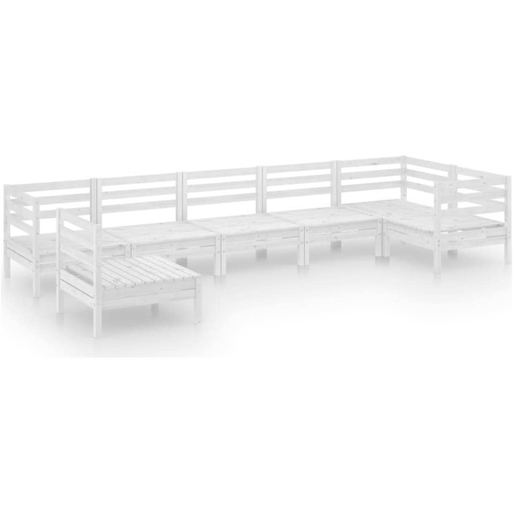 Set Divani Da Giardino 7 Pz In Legno Massello Di Pino Bianco - Foto 2