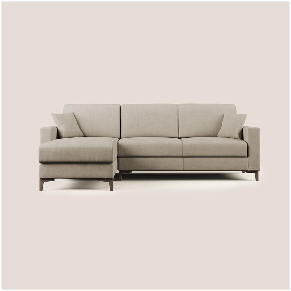Kafka Divano Letto Angolare In Morbido Tessuto Impermeabile T02 Beige 262 Cm Sinistro (mat. 120x197) - Foto 1