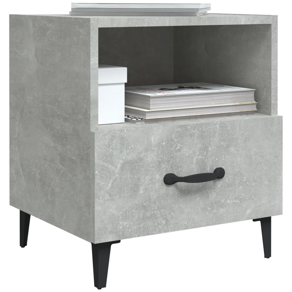 Comodini 2 Pz Grigio Cemento In Legno Multistrato - Foto 2