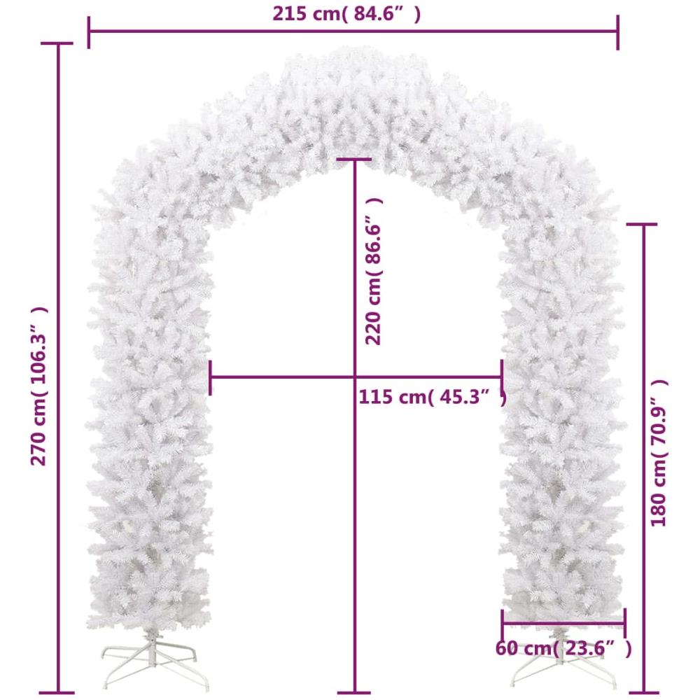 Albero Di Natale Ad Arco Bianco 270 Cm - Foto 6