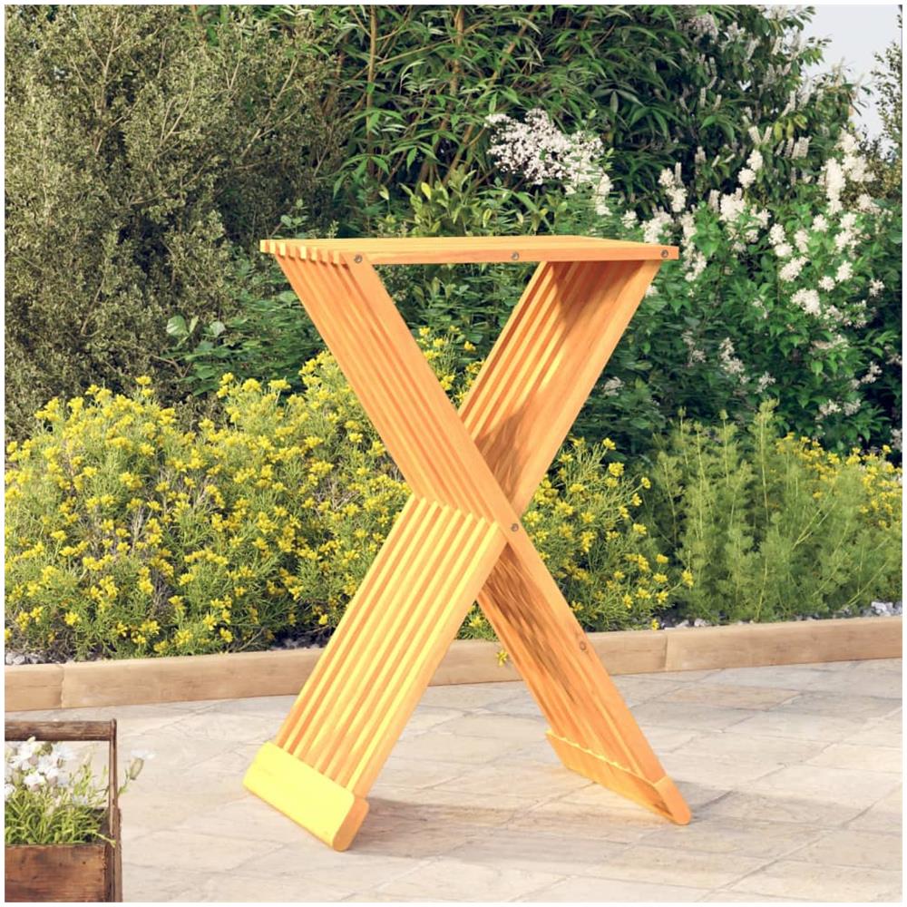 Sgabello Pieghevole 40x32,5x70 Cm In Legno Massello Di Teak - Foto 1