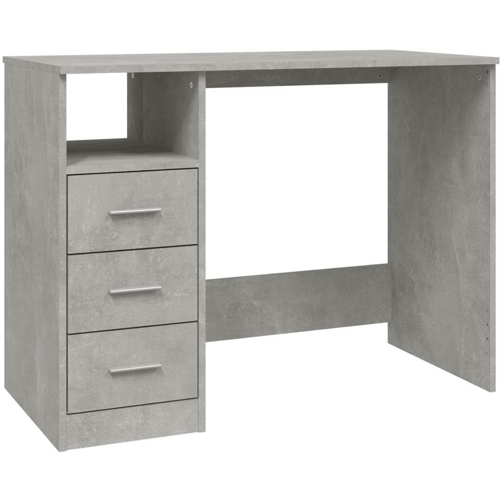 Scrivania Cassetti Grigio Cemento 102x50x76cm Legno Multistrato - Foto 2