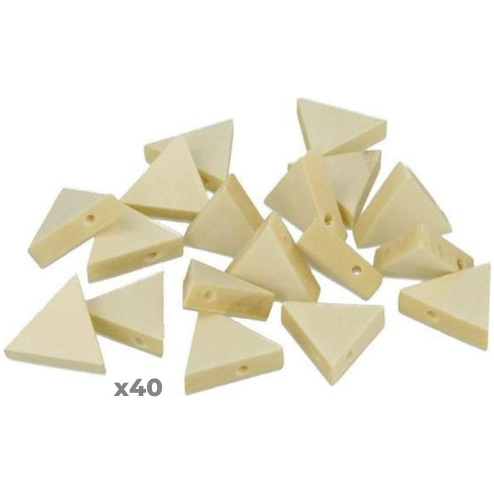 40 Perline Triangolari In Legno 20 X 17 Mm - Foto 1