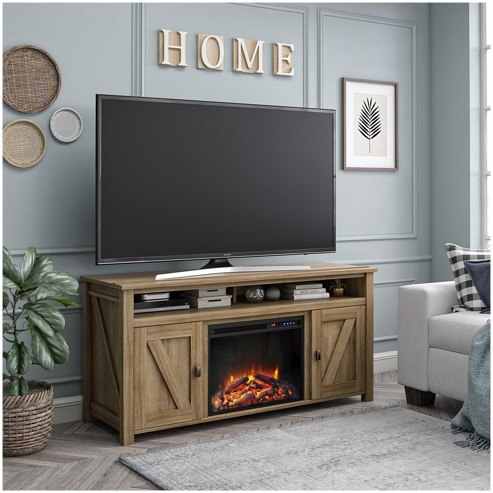 Farmington Credenza Con Camino Elettrico In Agglomerato Di Rovere - Foto 11