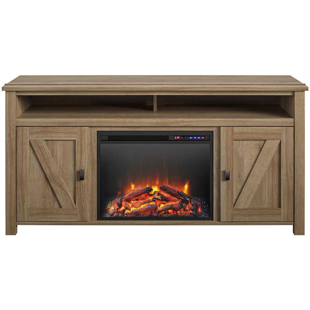 Farmington Credenza Con Camino Elettrico In Agglomerato Di Rovere - Foto 2
