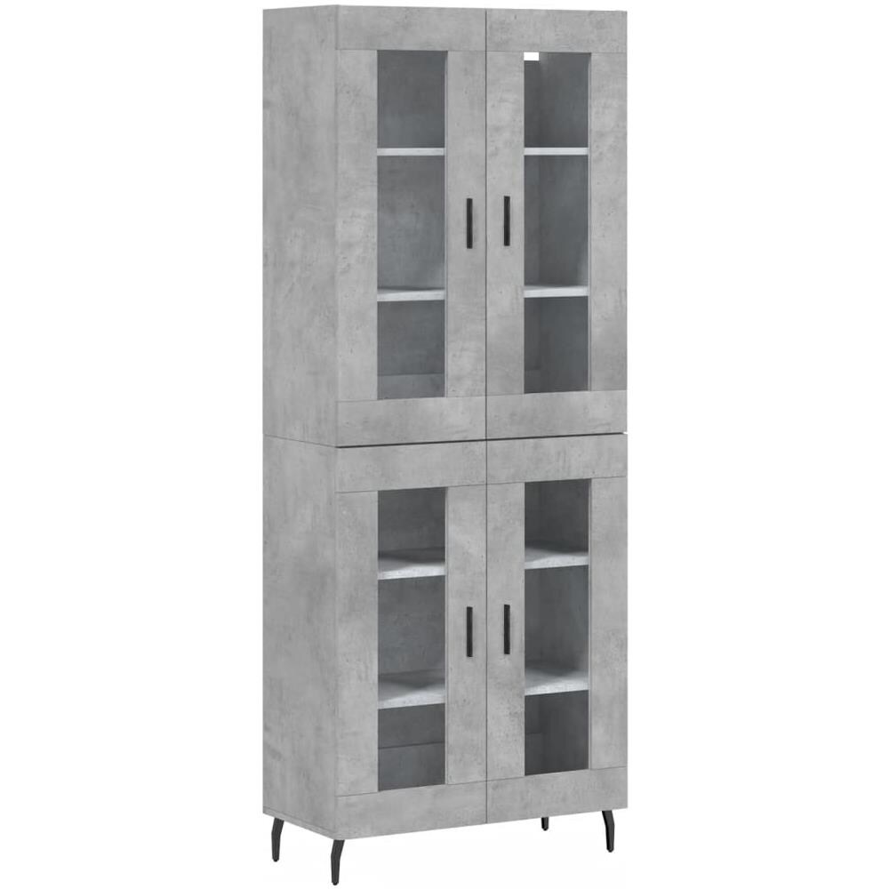 Credenza Grigio Cemento 69,5x34x180 Cm In Legno Multistrato - Foto 2