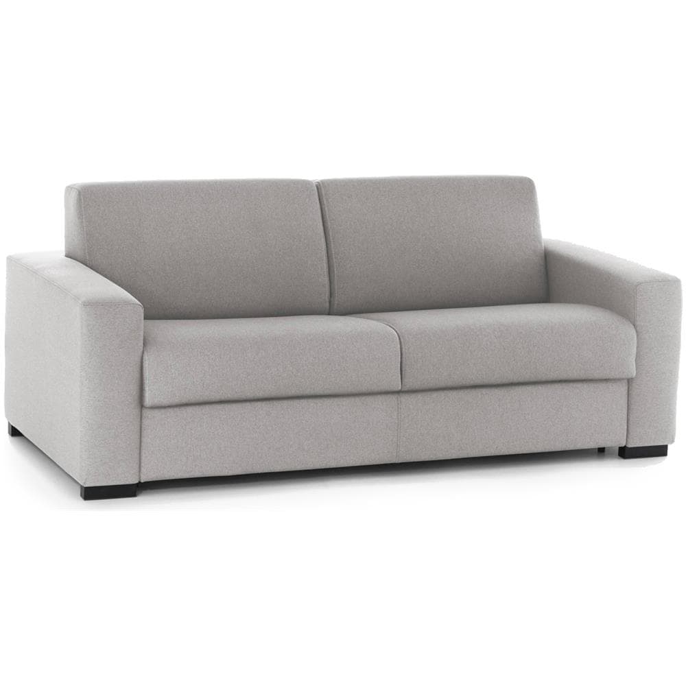Divano Letto Alicia, Divano A 3 Posti, 100% Made In Italy, Sofà Soggiorno Con Apertura Girevole, In Tessuto Imbottito, Con Braccioli Slim, Cm 200x95h90, Grigio - Foto 2