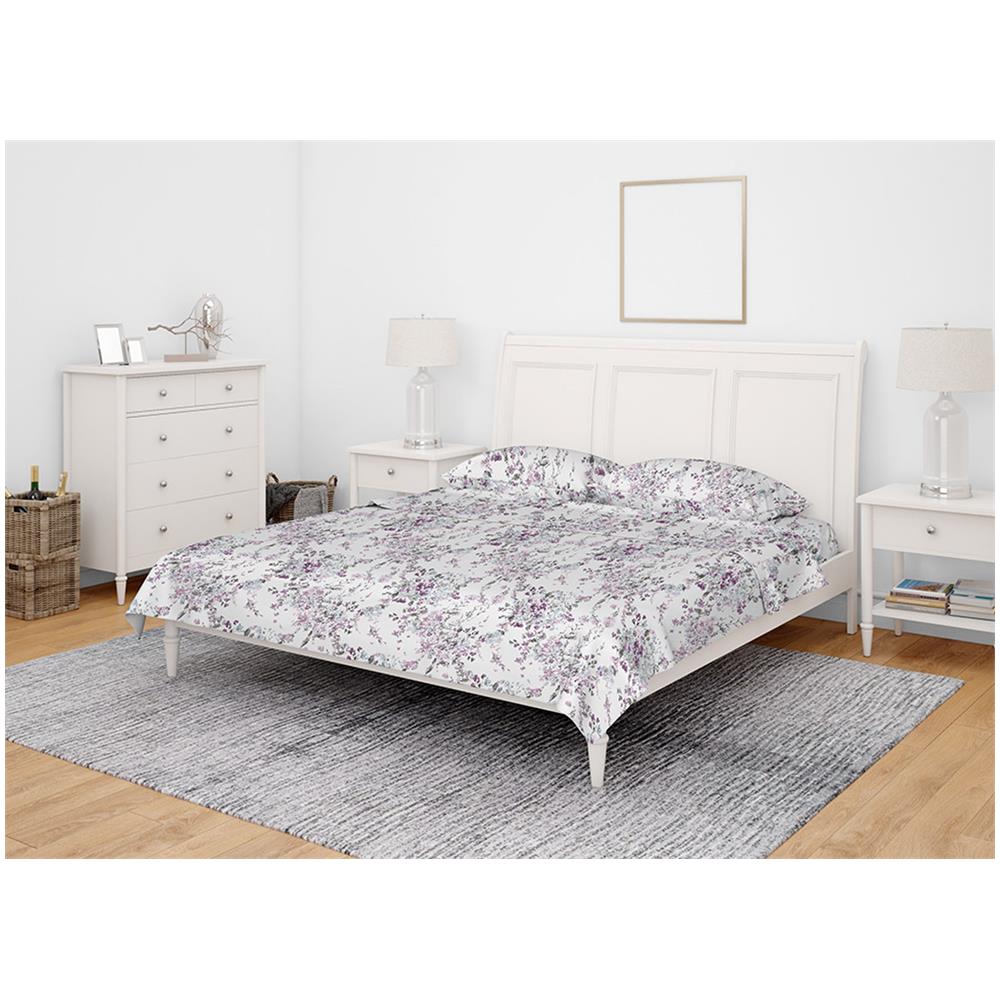 Completo Lenzuola In 100% Cotone Made Italy Disegno Floreale Acquarello Maxi Acquarello - Foto 5