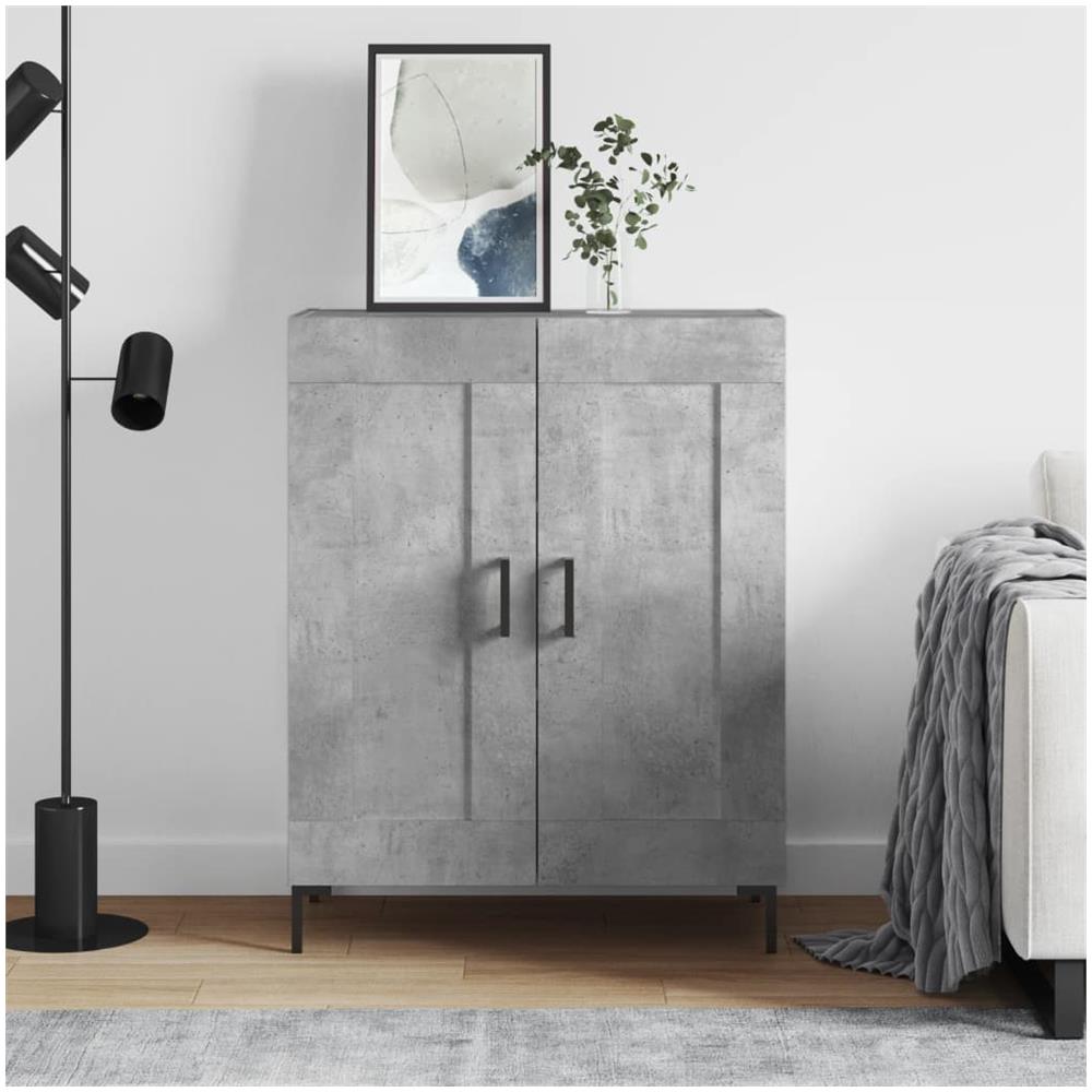 Credenza Grigio Cemento 69,5x34x90 Cm In Legno Multistrato - Foto 1