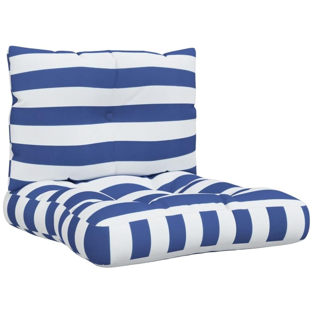 Cuscini Per Pallet 2 Pz Strisce Blu E Bianche Tessuto Oxford - Foto 2
