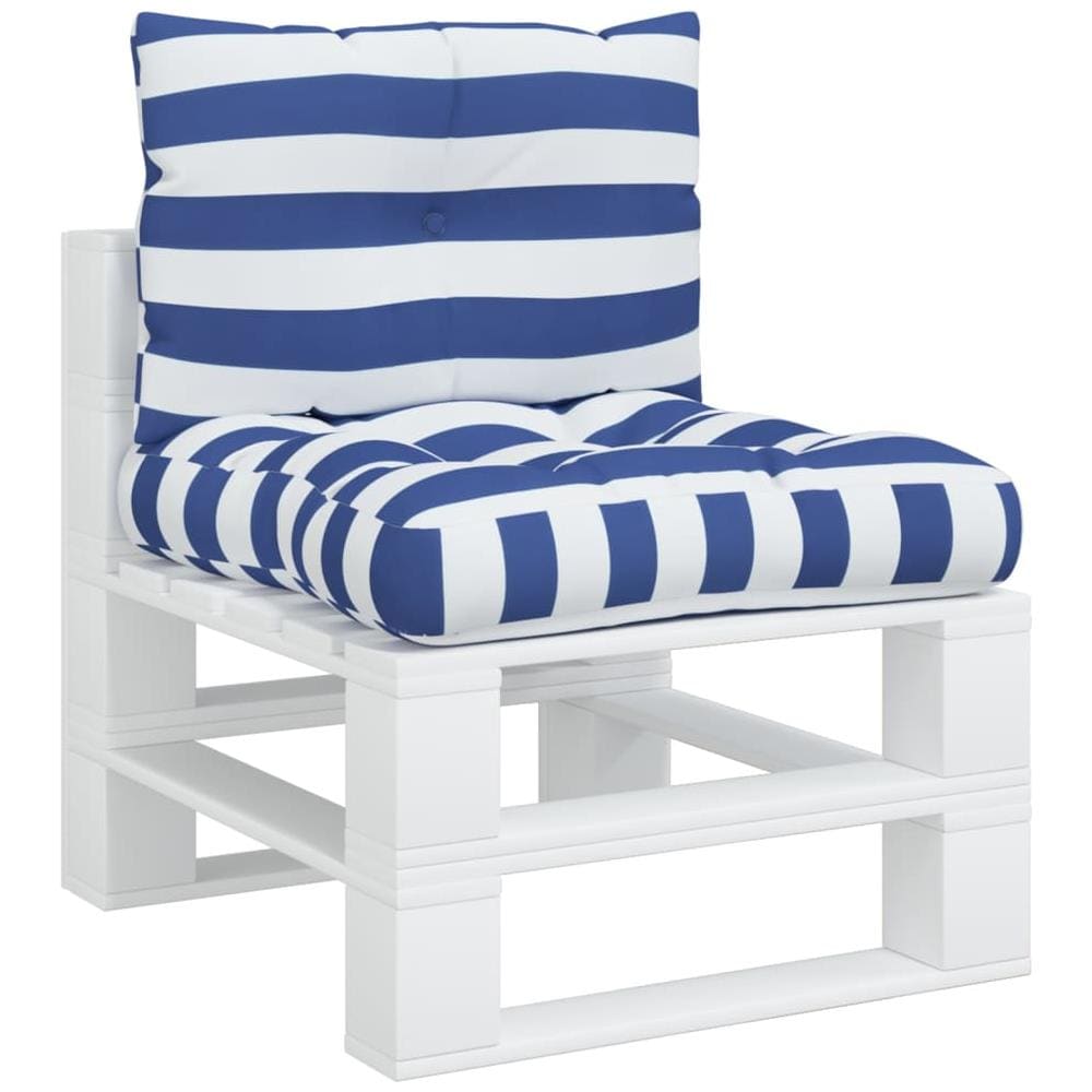 Cuscini Per Pallet 2 Pz Strisce Blu E Bianche Tessuto Oxford - Foto 3