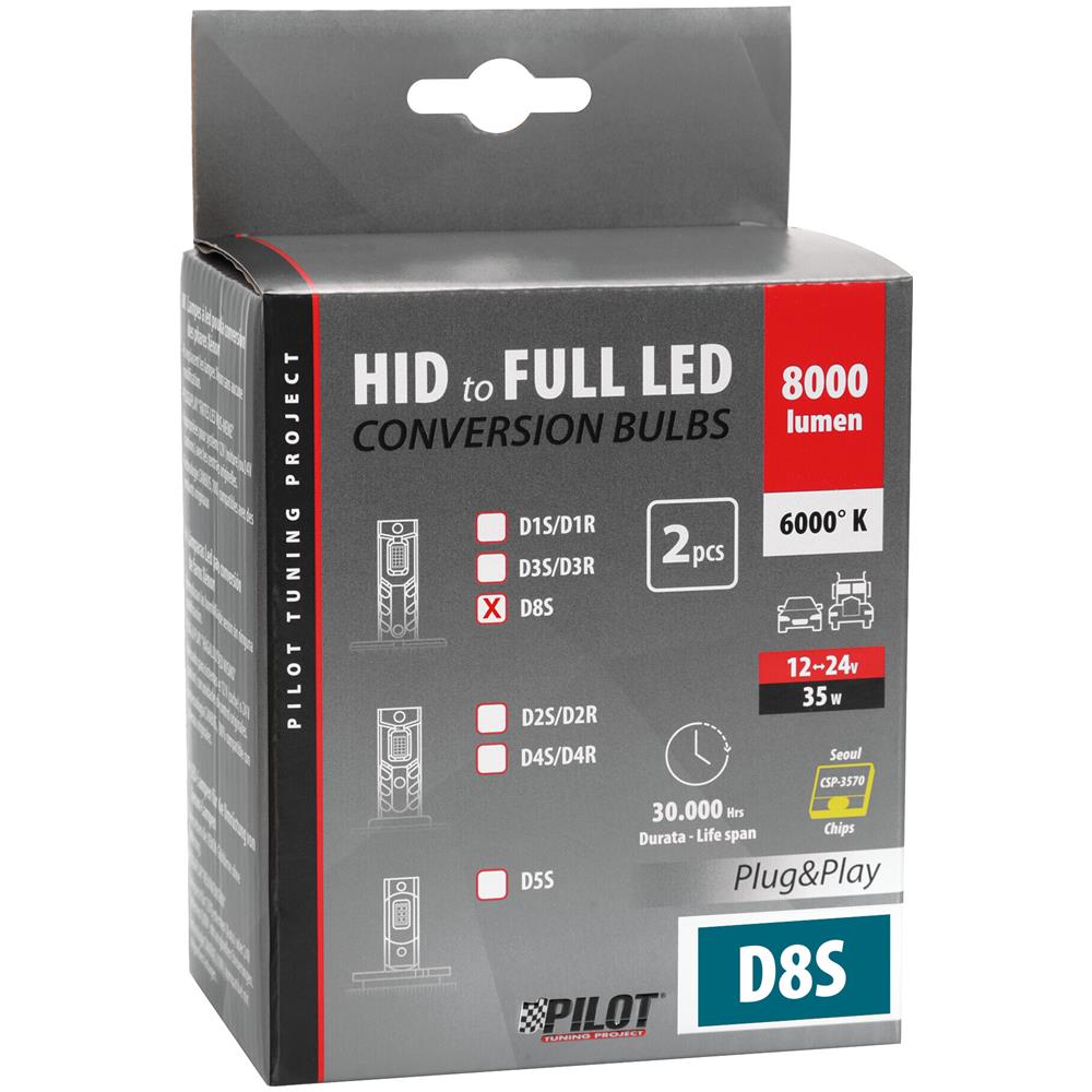 12-24v de A Led Per Conversione Fari Xenon - (d8s) - 35w - 2 Pz - Scatola - Foto 3