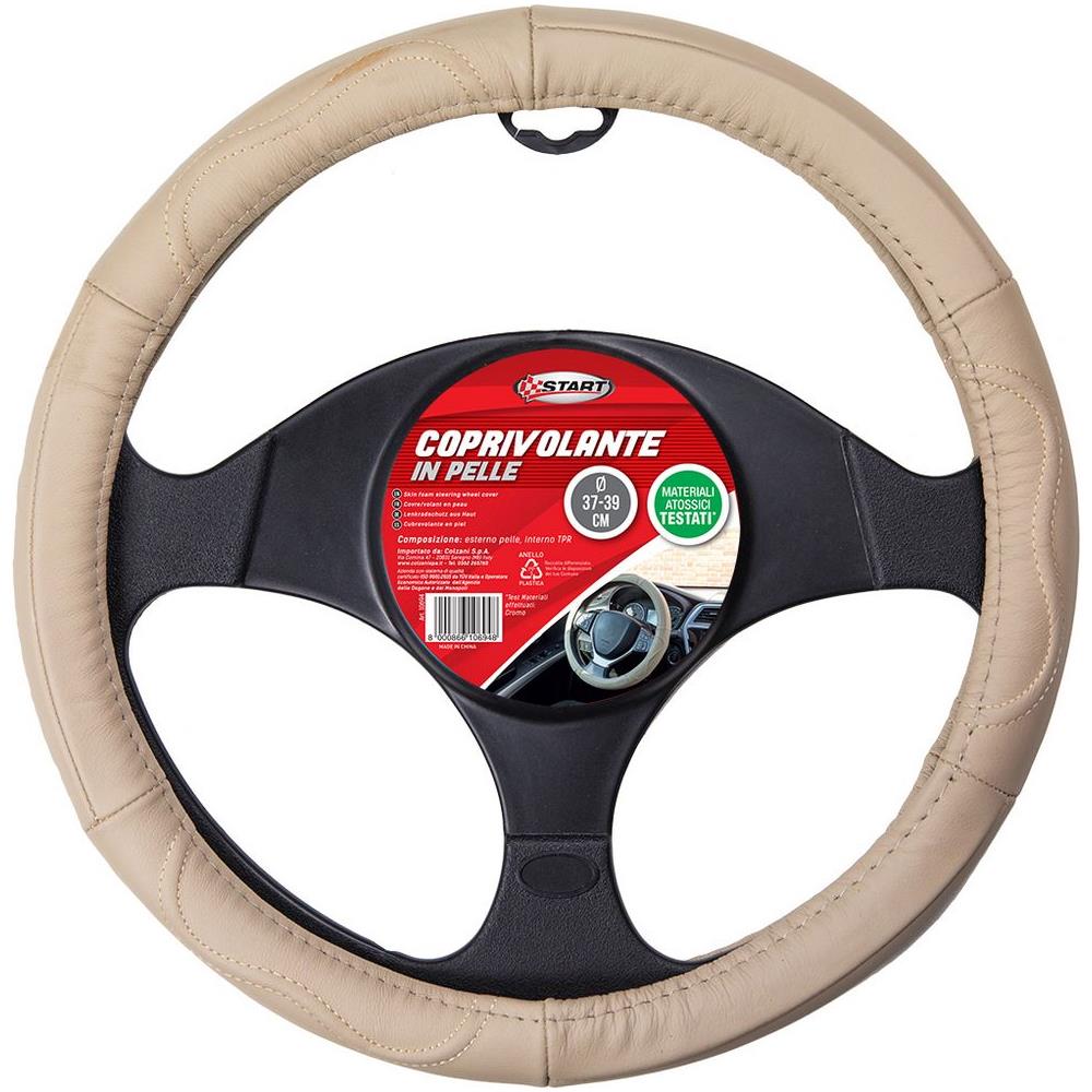 Coprivolante Auto Beige Pelle Adulto Comoditã  Sicurezza 37x39 Protezione, Universale - Foto 1