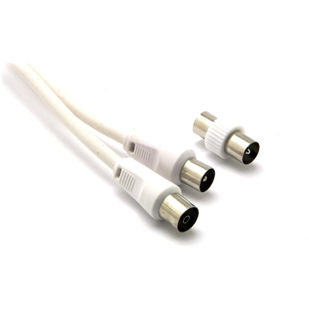 5692-Cavo ANTENNA TV M / F con adattatore M / M, bianco L. 2,0m - Foto 1