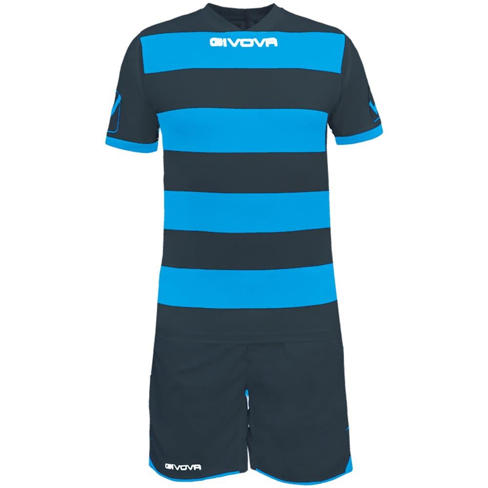 Kit Rugby Mc Grigio Scuro / turchese Corsa Sport Uomo Staff Running Jogging Allenamento Relax Calcio Calcetto Torneo Scuola Sport - Taglia M - Foto 1