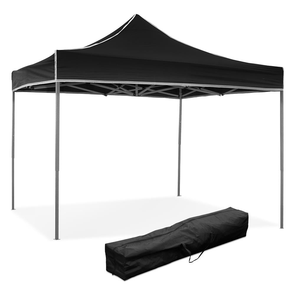 Gazebo Richiudibile 3x3 M Pieghevole Telo Nero In Pvc 100% Impermeabile 9003 - Foto 1
